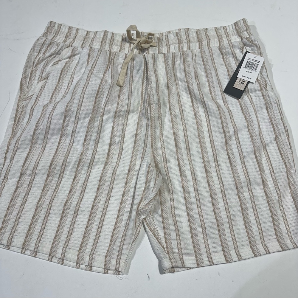 Malibu beach club Striped Beige Shorts NWT